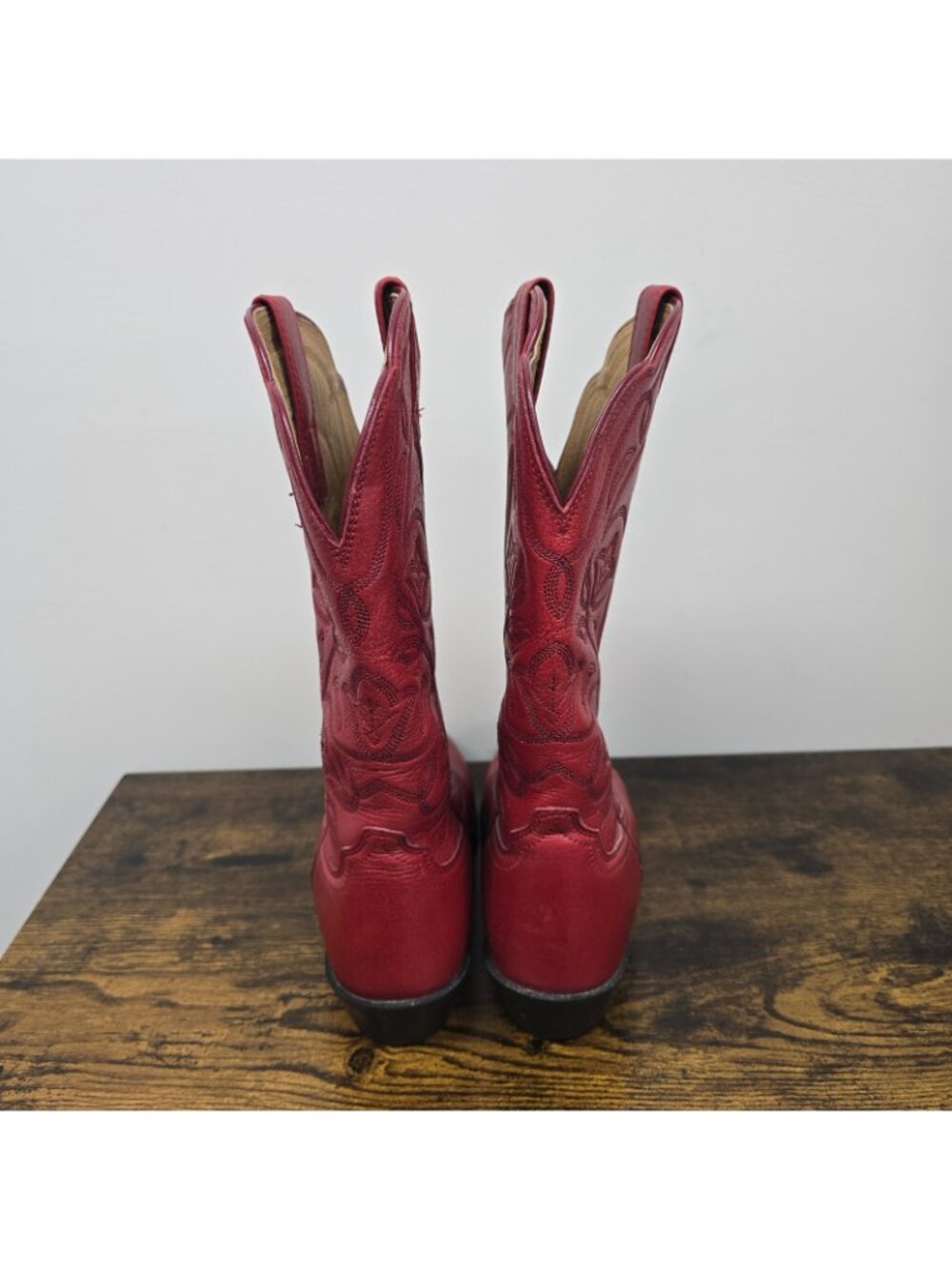 Ariat Heritage Leather Boots Womens Size 7.5B Western Cowgirl Embroidered Red - Picture 5 of 8